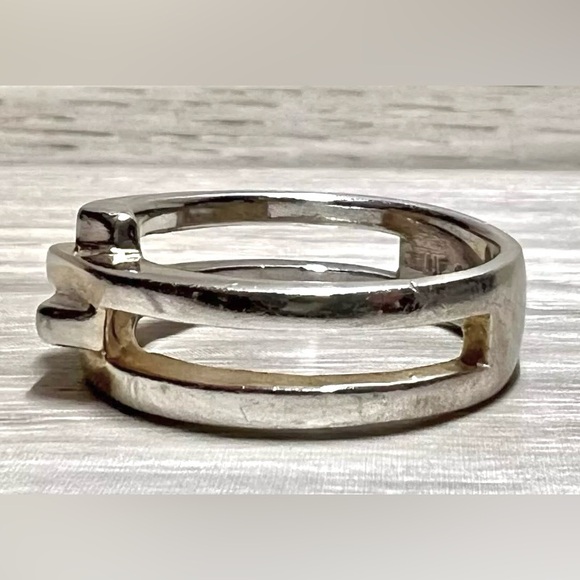 Vintage Designer NF CHAPAL ZENRAY Sterling Silver Modernist Ring, Size 8.25 - Picture 2 of 6